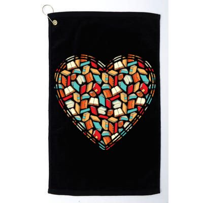 Cute Book Lover Reading Fan Heart Platinum Collection Golf Towel