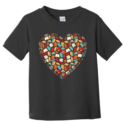 Cute Book Lover Reading Fan Heart Toddler T-Shirt