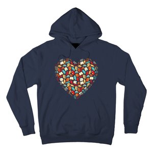 Cute Book Lover Reading Fan Heart Hoodie