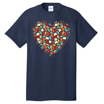 Cute Book Lover Reading Fan Heart Tall T-Shirt