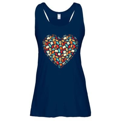 Cute Book Lover Reading Fan Heart Ladies Essential Flowy Tank