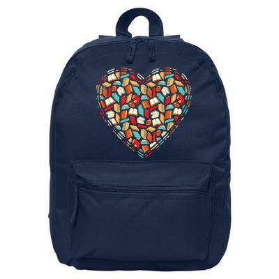 Cute Book Lover Reading Fan Heart 16 in Basic Backpack