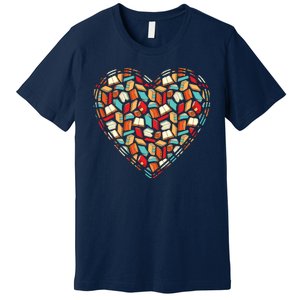 Cute Book Lover Reading Fan Heart Premium T-Shirt