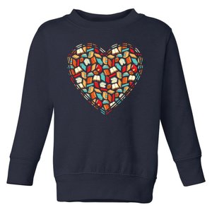 Cute Book Lover Reading Fan Heart Toddler Sweatshirt