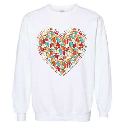 Cute Book Lover Reading Fan Heart Garment-Dyed Sweatshirt