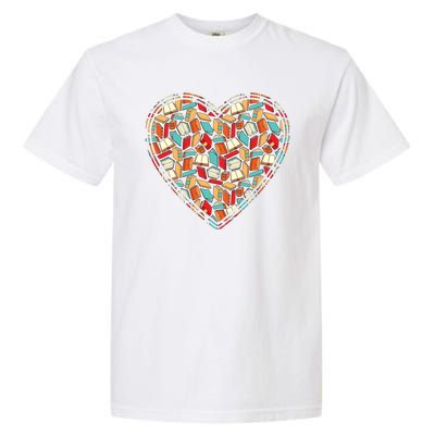 Cute Book Lover Reading Fan Heart Garment-Dyed Heavyweight T-Shirt