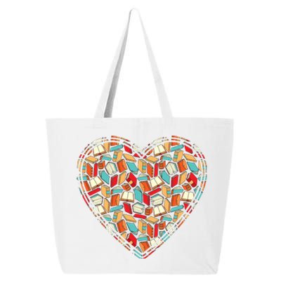 Cute Book Lover Reading Fan Heart 25L Jumbo Tote