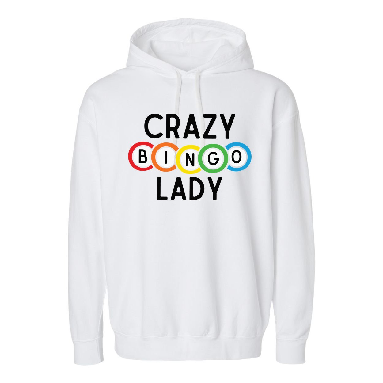 Crazy Bingo Lady Garment-Dyed Fleece Hoodie
