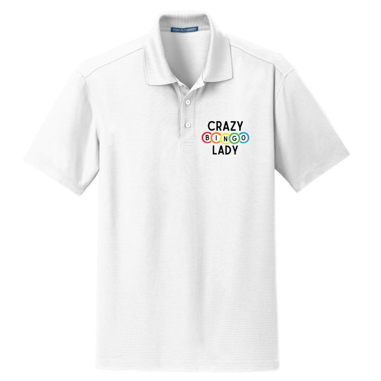 Crazy Bingo Lady Dry Zone Grid Polo