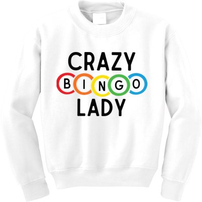 Crazy Bingo Lady Kids Sweatshirt