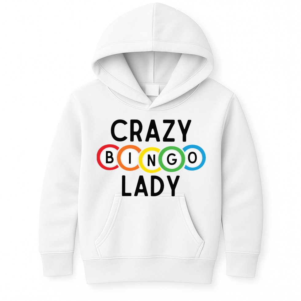 Crazy Bingo Lady Kids Hoodie