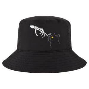 Cat Black Lover Skeleton Hand Boop Funny Halloween Cool Comfort Performance Bucket Hat