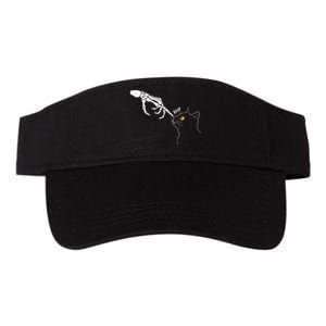 Cat Black Lover Skeleton Hand Boop Funny Halloween Valucap Bio-Washed Visor