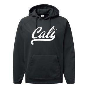 Cali Black Logo Performance Fleece Hoodie