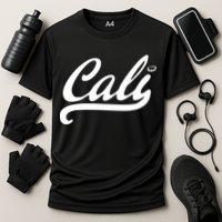 Cali Black Logo Cooling Performance Crew T-Shirt