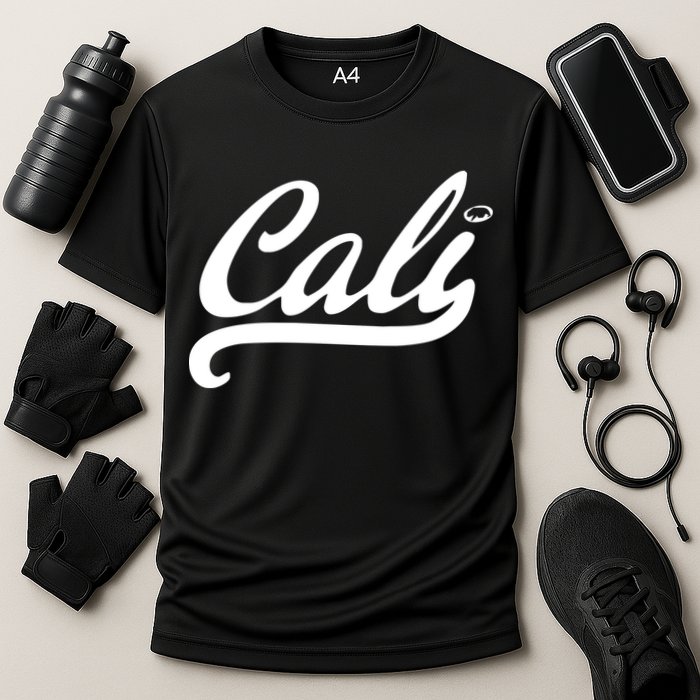 Cali Black Logo Cooling Performance Crew T-Shirt