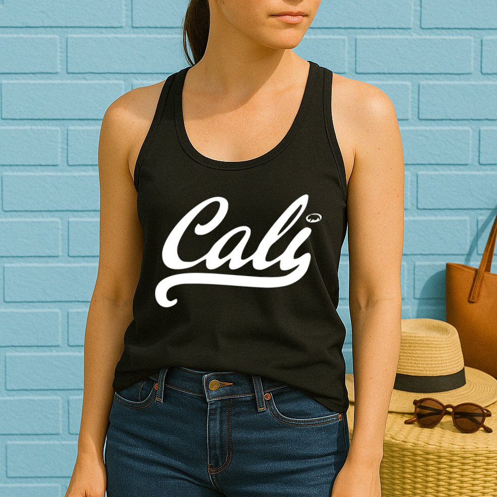Cali Black Logo Womens Tank Top
