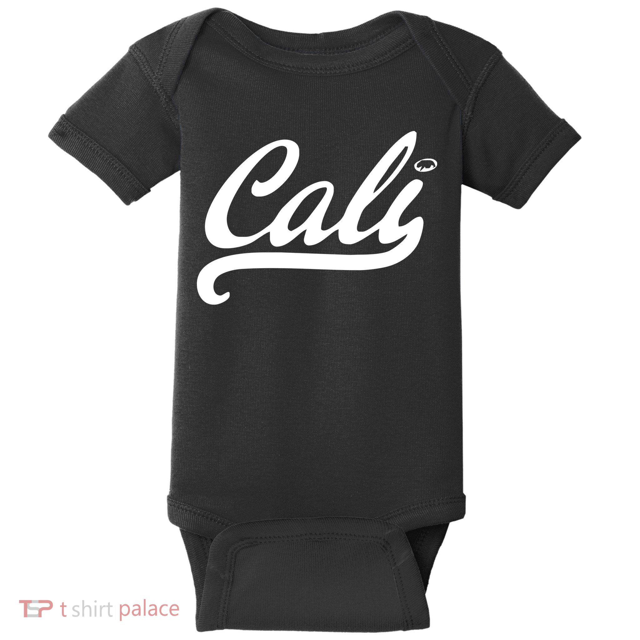 Cali Black Logo Baby Bodysuit