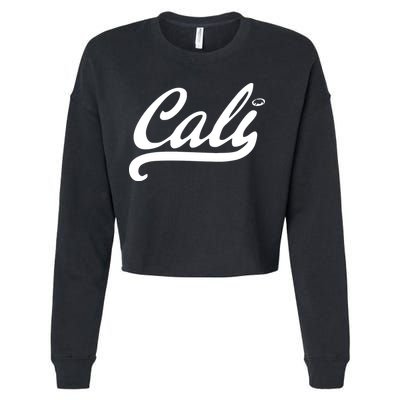 Cali Black Logo Cropped Pullover Crew