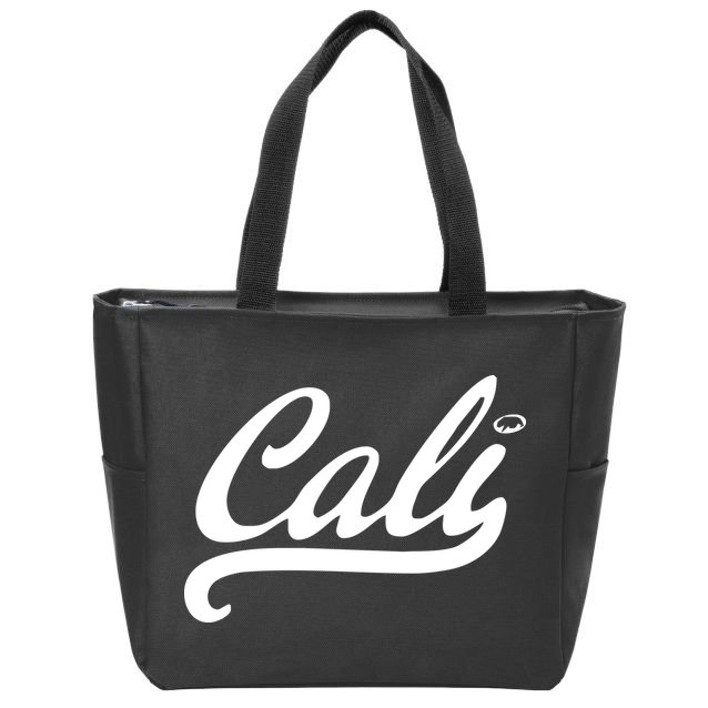 Cali Black Logo Zip Tote Bag