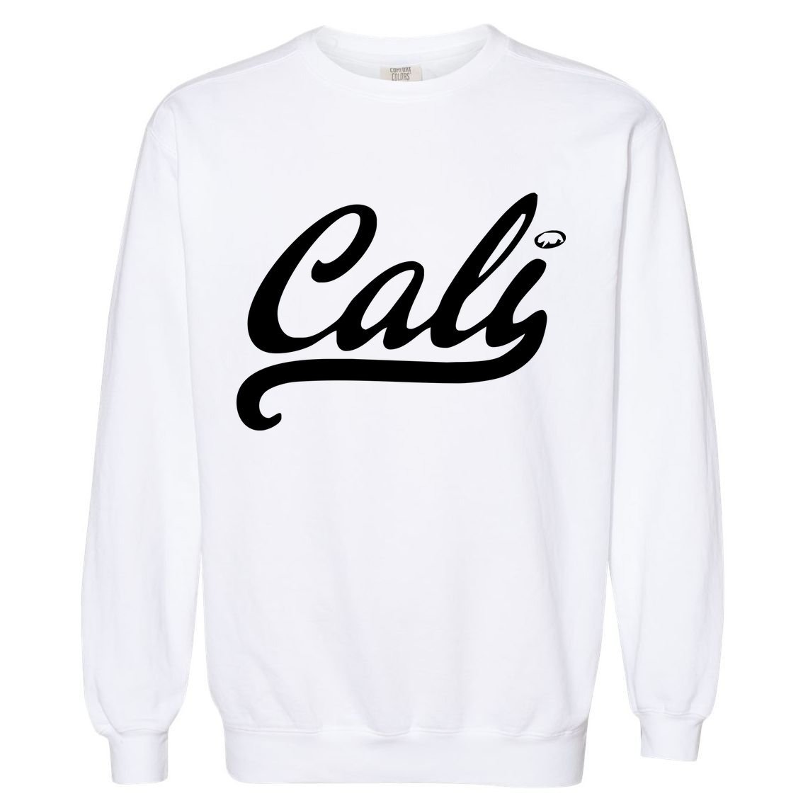 Cali Black Logo Garment-Dyed Sweatshirt