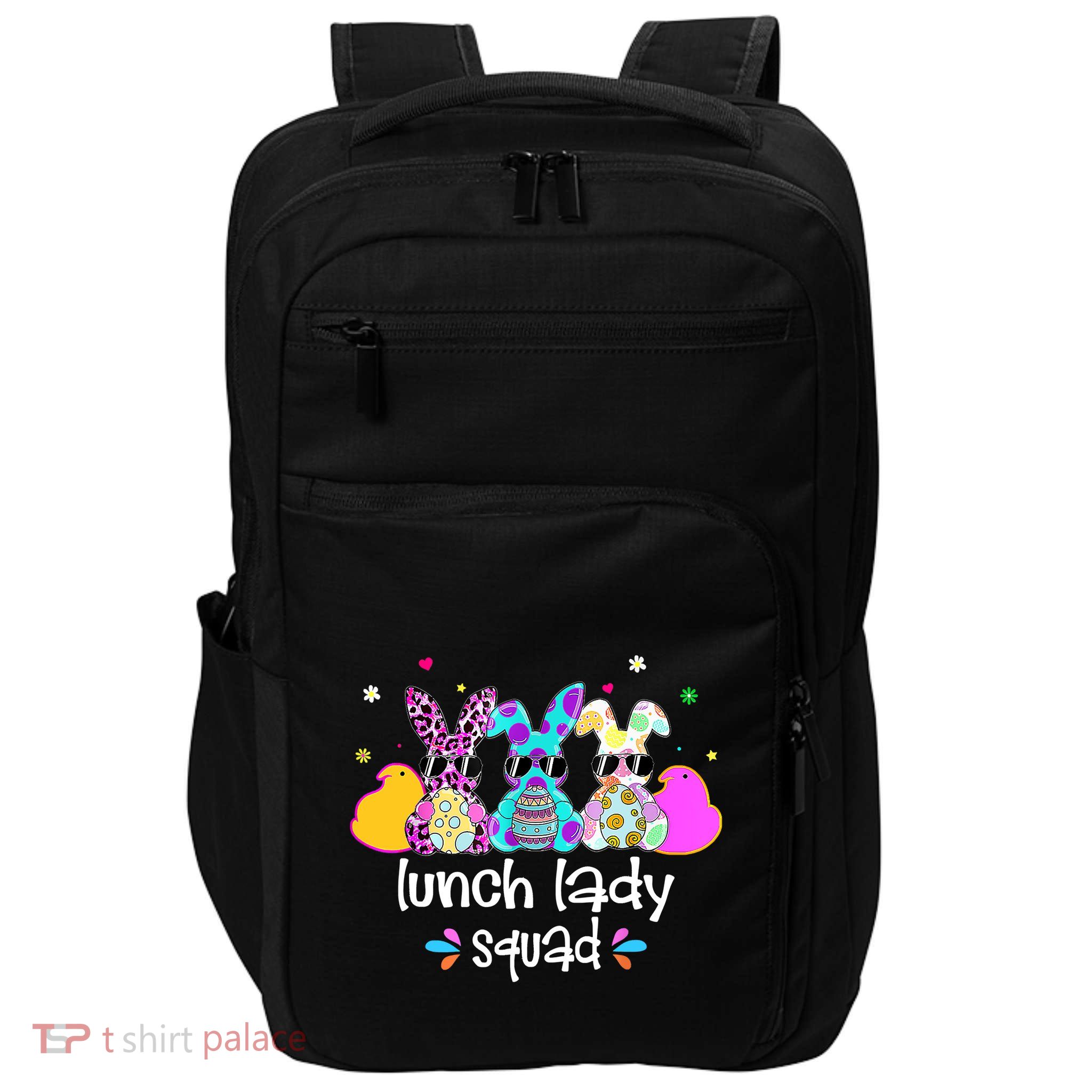 Cute Bunnies Lunch Lady Squad Bunny Happy Easter Impact Tech Backpack