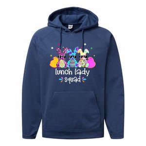 Cute Bunnies Lunch Lady Squad Bunny Happy Easter Performance Fleece Hoodie