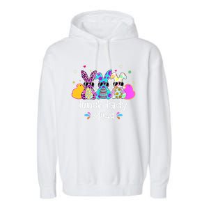 Cute Bunnies Lunch Lady Squad Bunny Happy Easter Garment-Dyed Fleece Hoodie