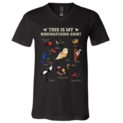 Cool Bird Lover Birdwatching Present Birdwatcher Birder Gift V-Neck T-Shirt