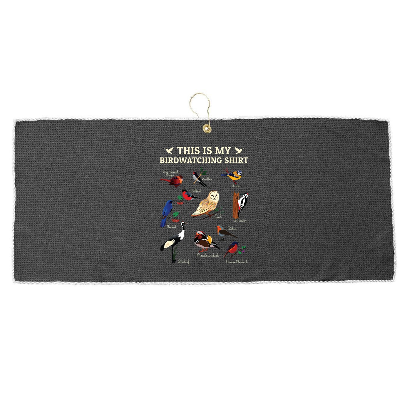 Cool Bird Lover Birdwatching Present Birdwatcher Birder Gift Large Microfiber Waffle Golf Towel