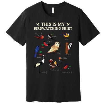 Cool Bird Lover Birdwatching Present Birdwatcher Birder Gift Premium T-Shirt