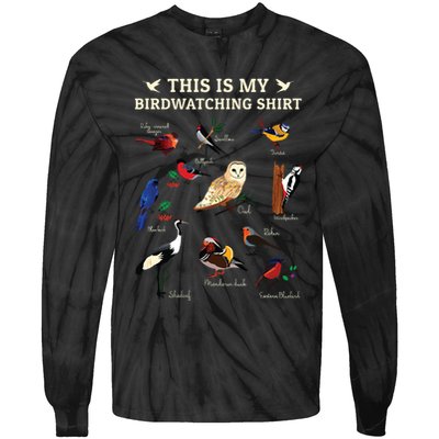 Cool Bird Lover Birdwatching Present Birdwatcher Birder Gift Tie-Dye Long Sleeve Shirt