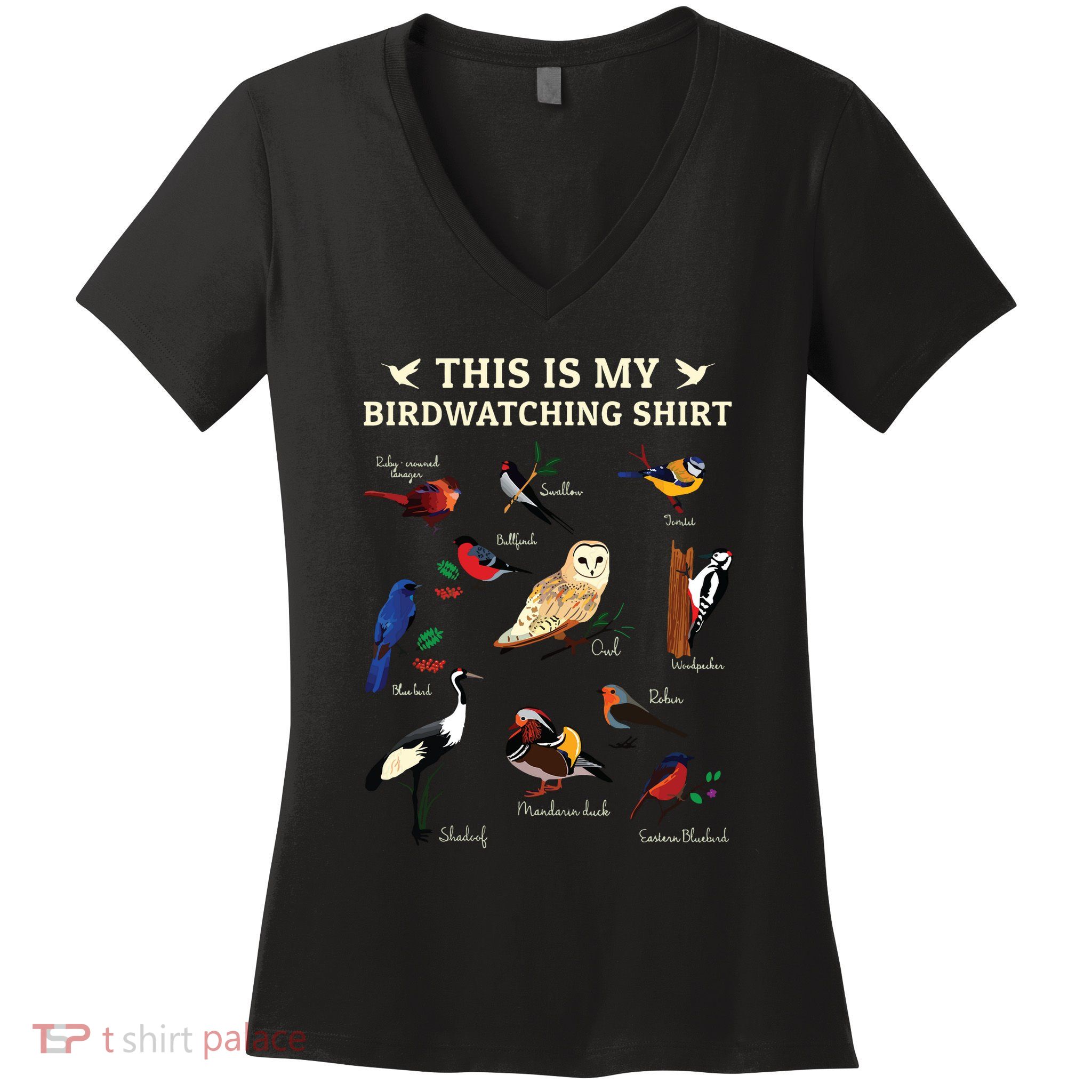 Cool Bird Lover Birdwatching Present Birdwatcher Birder Gift Women's V-Neck T-Shirt