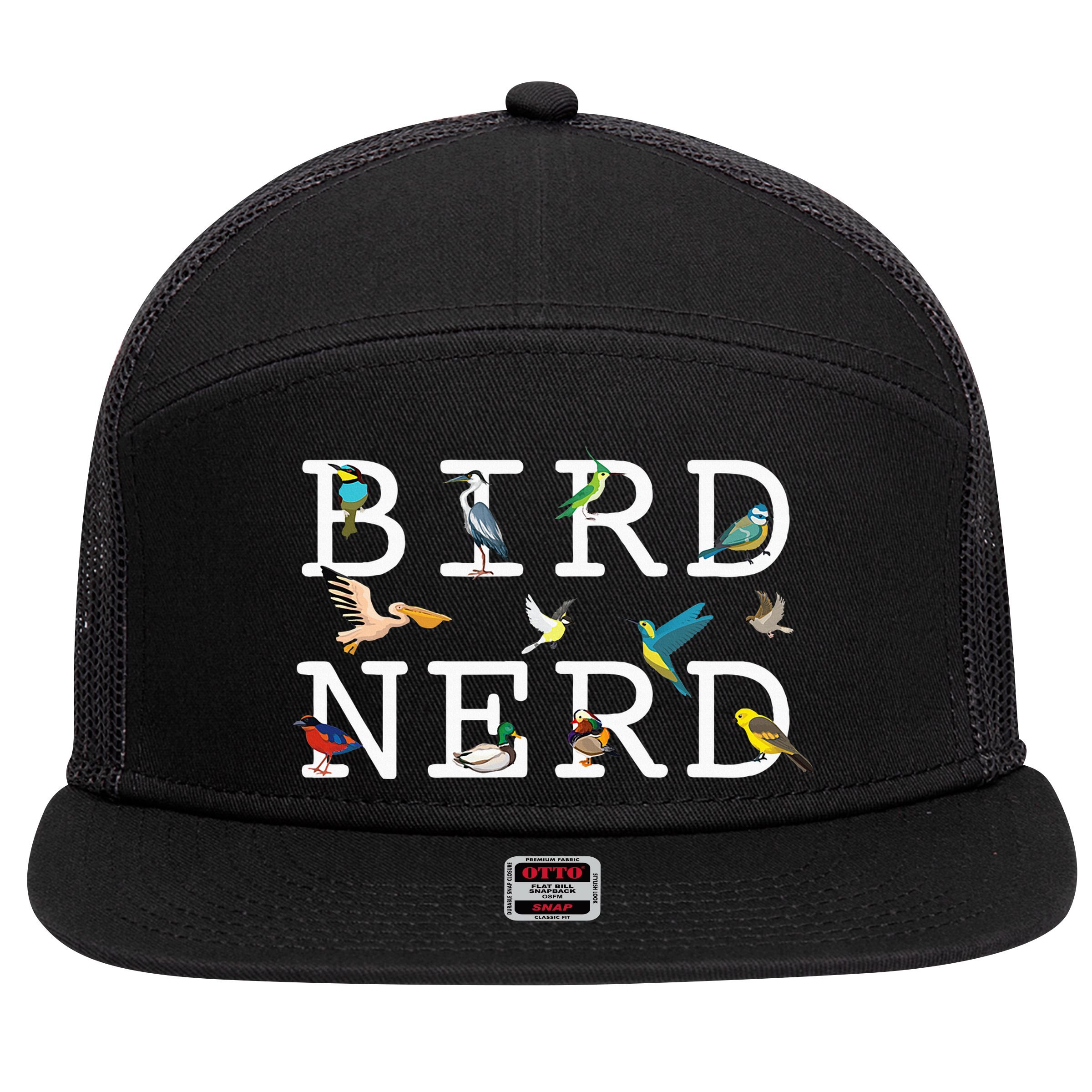 Cool Bird Lover Birdwatching Present Birdwatcher Birder Gift 7 Panel Mesh Trucker Snapback Hat