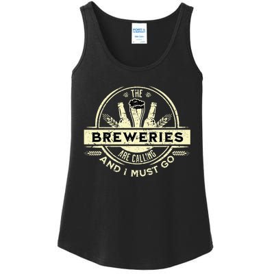 Craft Beer Lover Craft Breweries Are Calling And I Must Go Ladies Essential Tank