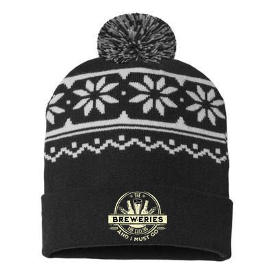 Craft Beer Lover Craft Breweries Are Calling And I Must Go USA-Made Snowflake Beanie