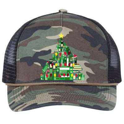 Christmas Book Lover Xmas Tree Reading Nerd Great Gift Retro Rope Trucker Hat Cap