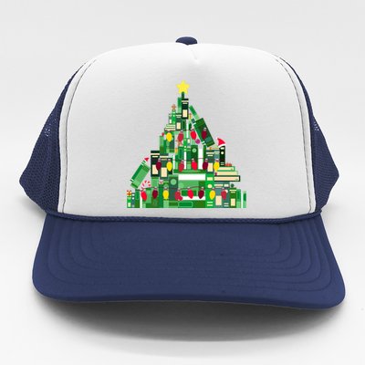 Christmas Book Lover Xmas Tree Reading Nerd Great Gift Trucker Hat