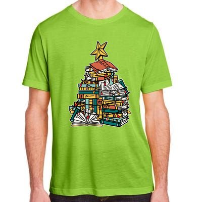 Christmas Book Lover Xmas Tree Reading Nerd Cool Gift Adult ChromaSoft Performance T-Shirt