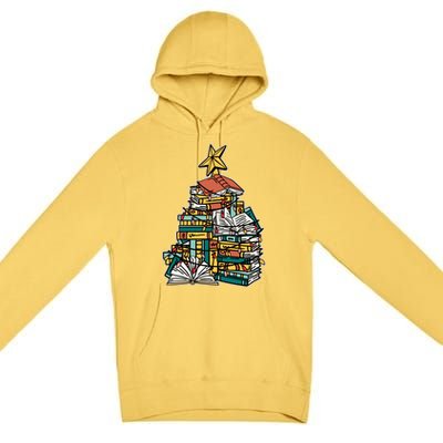 Christmas Book Lover Xmas Tree Reading Nerd Cool Gift Premium Pullover Hoodie