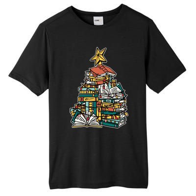 Christmas Book Lover Xmas Tree Reading Nerd Cool Gift Tall Fusion ChromaSoft Performance T-Shirt