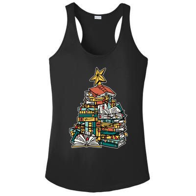 Christmas Book Lover Xmas Tree Reading Nerd Cool Gift Ladies PosiCharge Competitor Racerback Tank