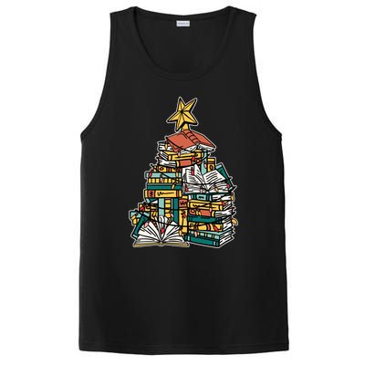 Christmas Book Lover Xmas Tree Reading Nerd Cool Gift PosiCharge Competitor Tank