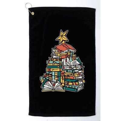 Christmas Book Lover Xmas Tree Reading Nerd Cool Gift Platinum Collection Golf Towel