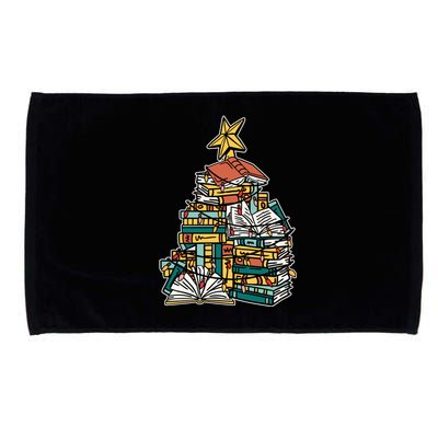 Christmas Book Lover Xmas Tree Reading Nerd Cool Gift Microfiber Hand Towel