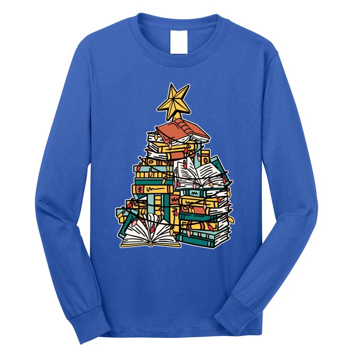 Christmas Book Lover Xmas Tree Reading Nerd Cool Gift Long Sleeve Shirt