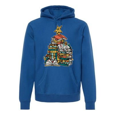 Christmas Book Lover Xmas Tree Reading Nerd Cool Gift Premium Hoodie