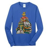 Christmas Book Lover Xmas Tree Reading Nerd Cool Gift Tall Long Sleeve T-Shirt