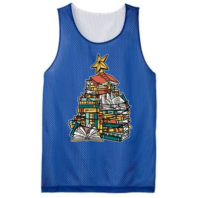 Christmas Book Lover Xmas Tree Reading Nerd Cool Gift Mesh Reversible Basketball Jersey Tank