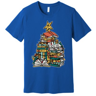 Christmas Book Lover Xmas Tree Reading Nerd Cool Gift Premium T-Shirt